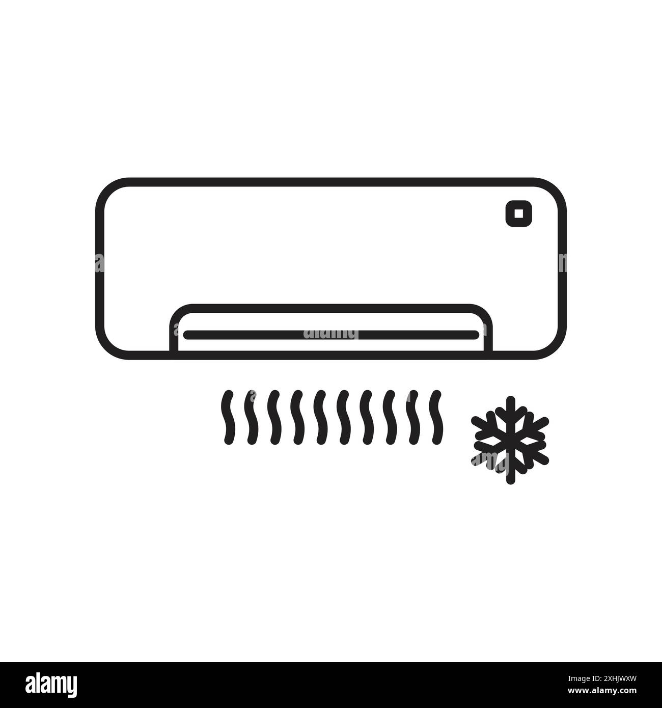 Air conditioner icon Black line art vector in black and white outline ...