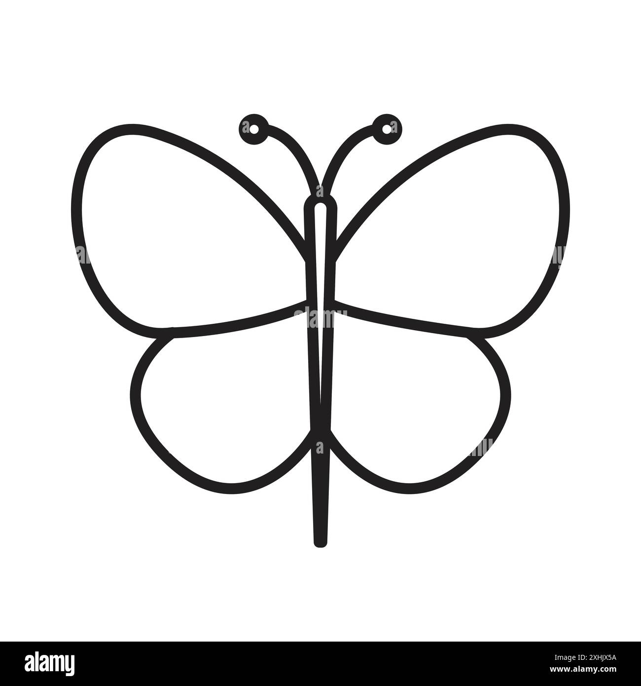 Butterfly icon Black line art vector in black and white outline set ...
