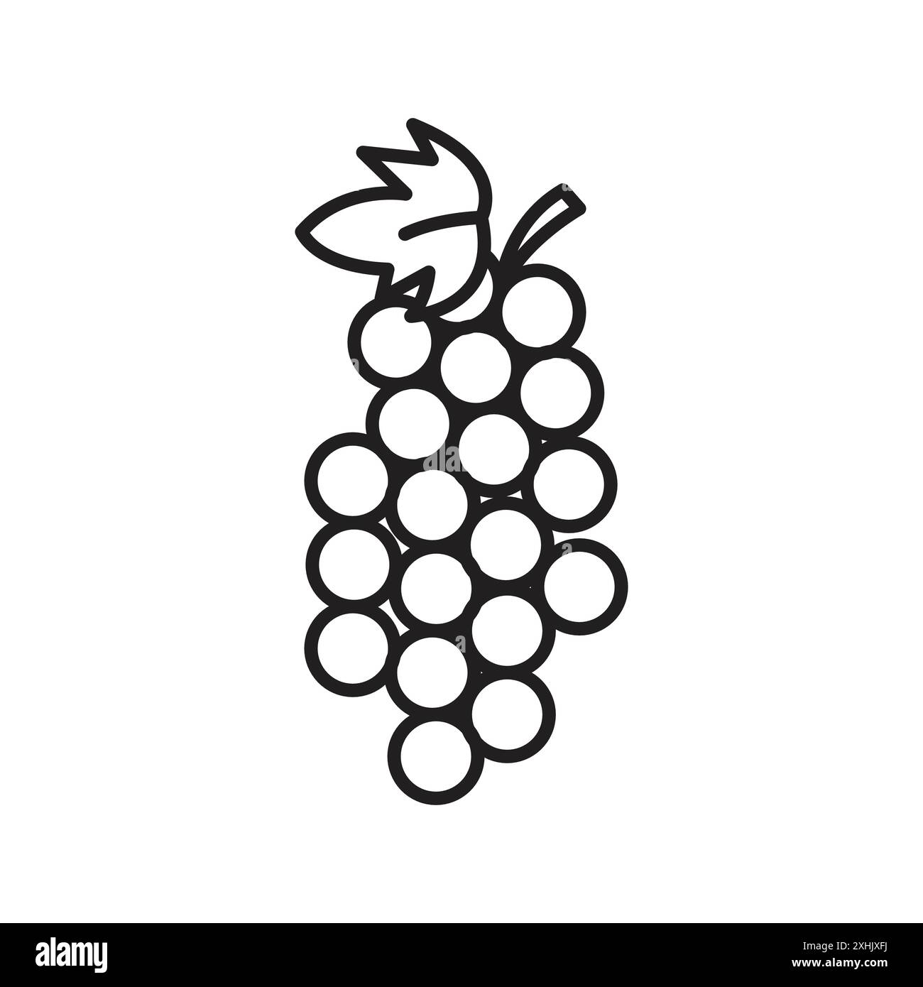 Grape icon Black line art vector in black and white outline set ...