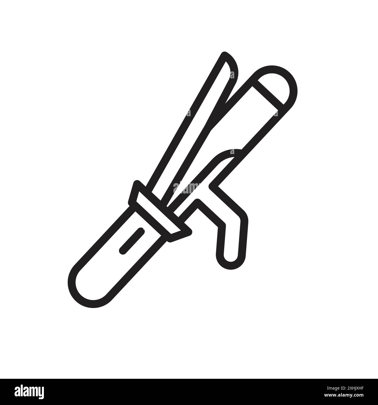 Hair curler icon Black line art vector in black and white outline set ...