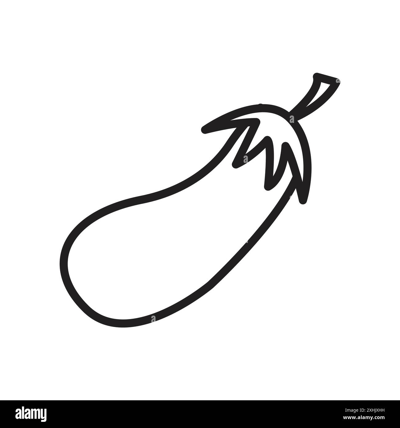 Eggplant icon Black line art vector in black and white outline set collection sign Stock Vector