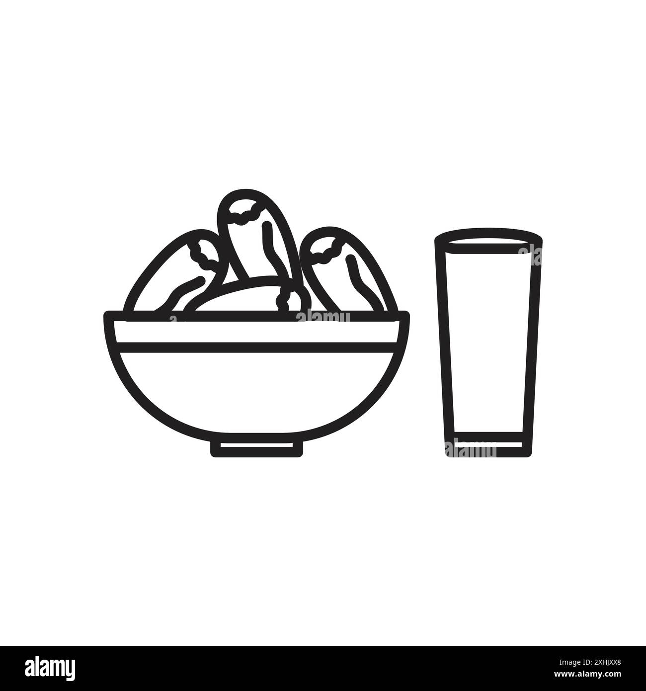 Iftar meal ramadan icon Black line art vector in black and white ...