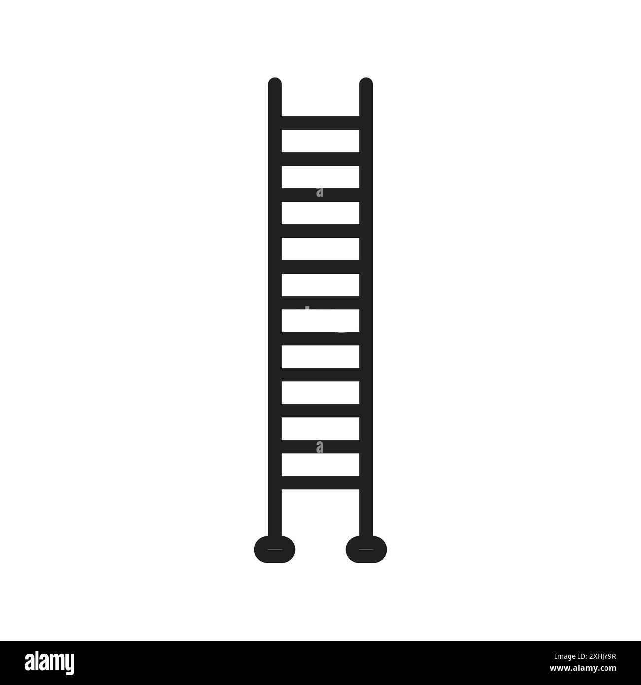 Ladder icon Black line art vector in black and white outline set collection sign Stock Vector