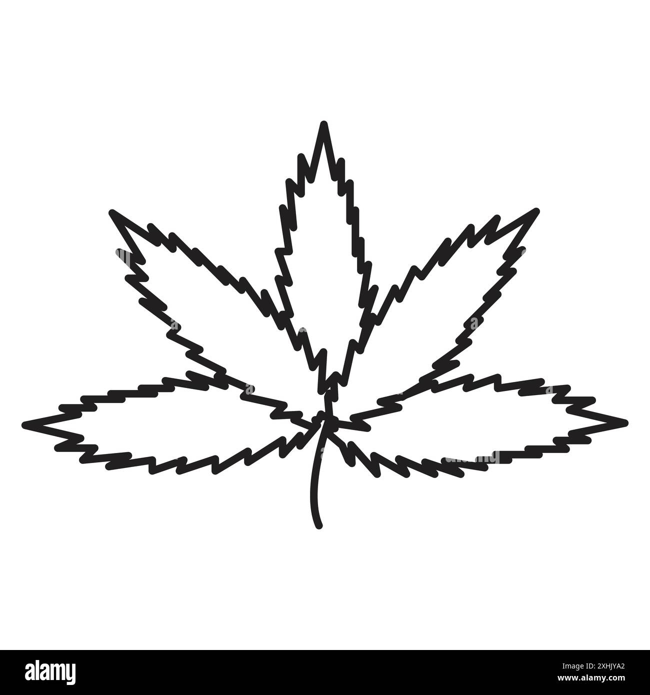 Marijuana icon Black line art vector in black and white outline set collection sign Stock Vector