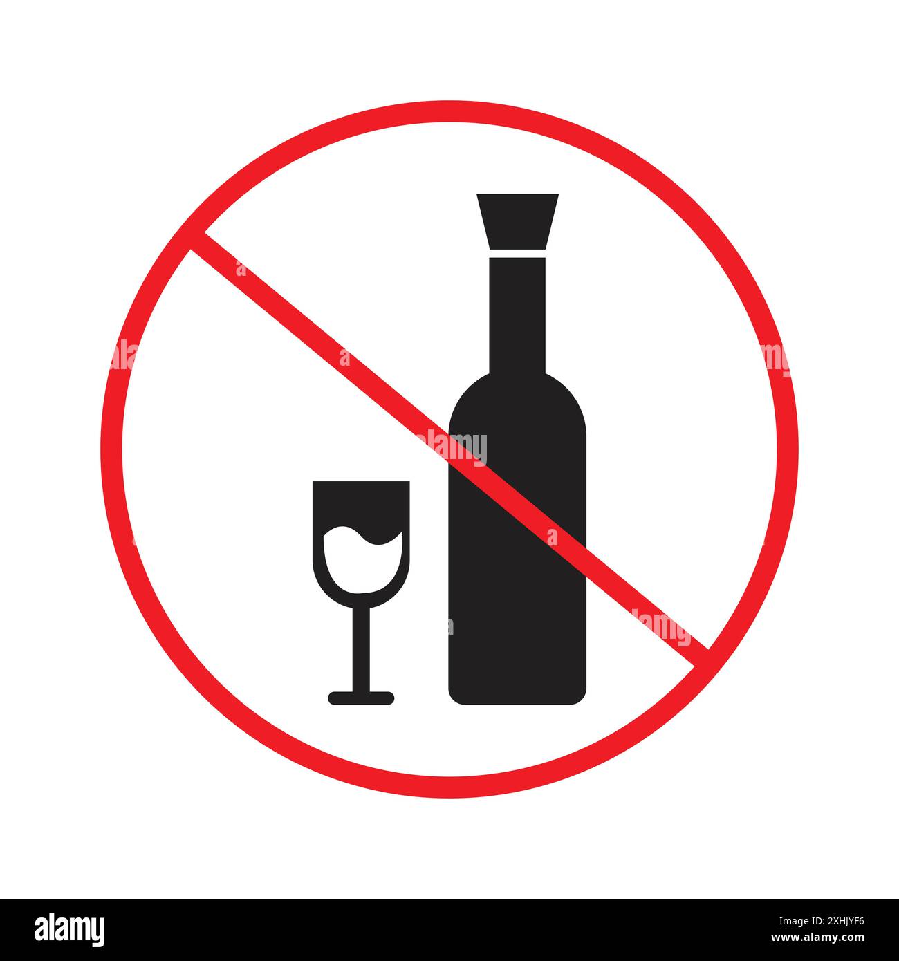 No alcohol sign Black line art vector in black and white outline set ...
