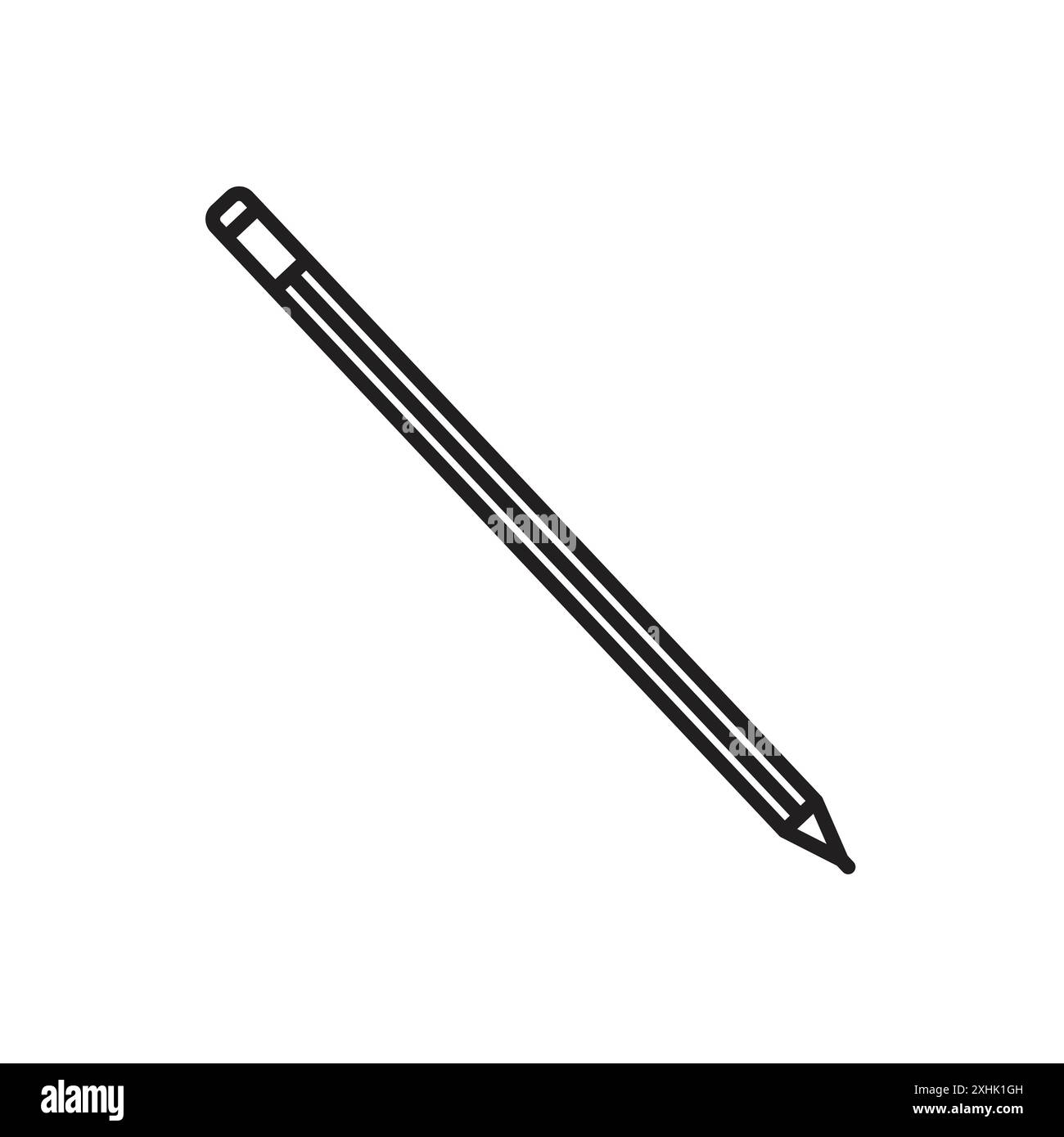 Pencil icon Black line art vector in black and white outline set ...