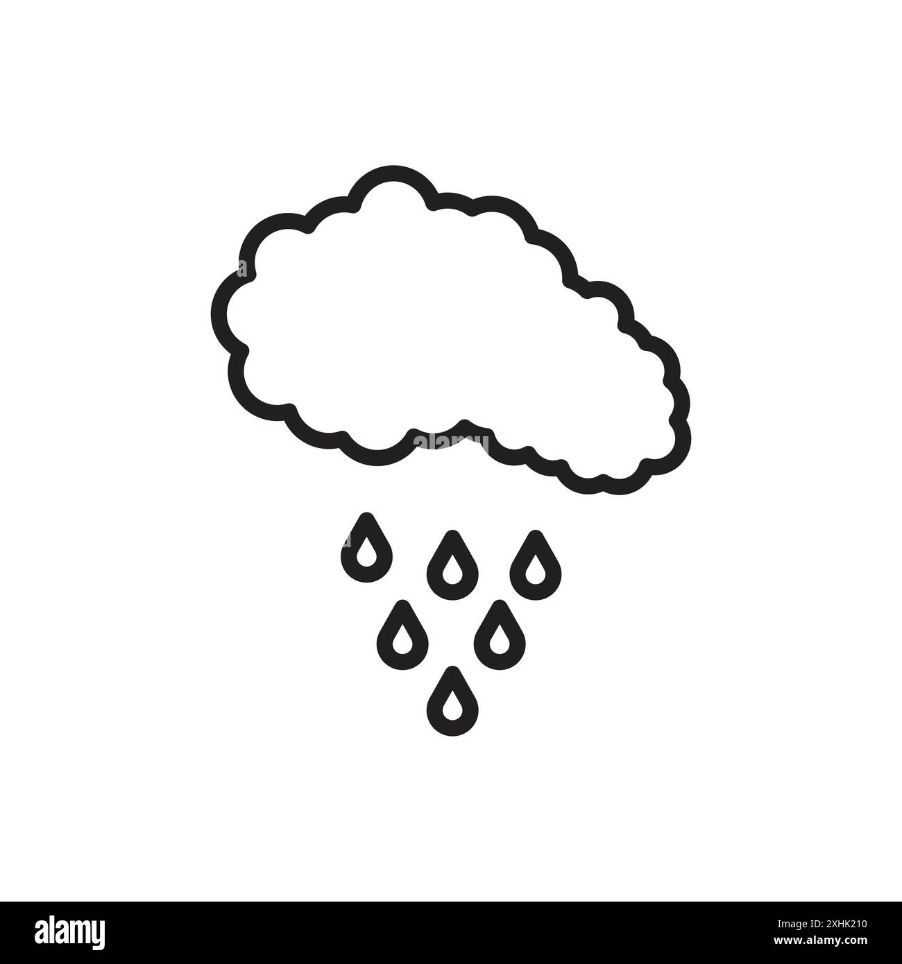 Rainy icon Black line art vector in black and white outline set ...