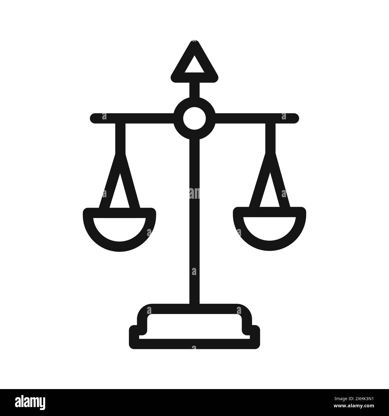 Balance scale icon Black line art vector in black and white outline set ...