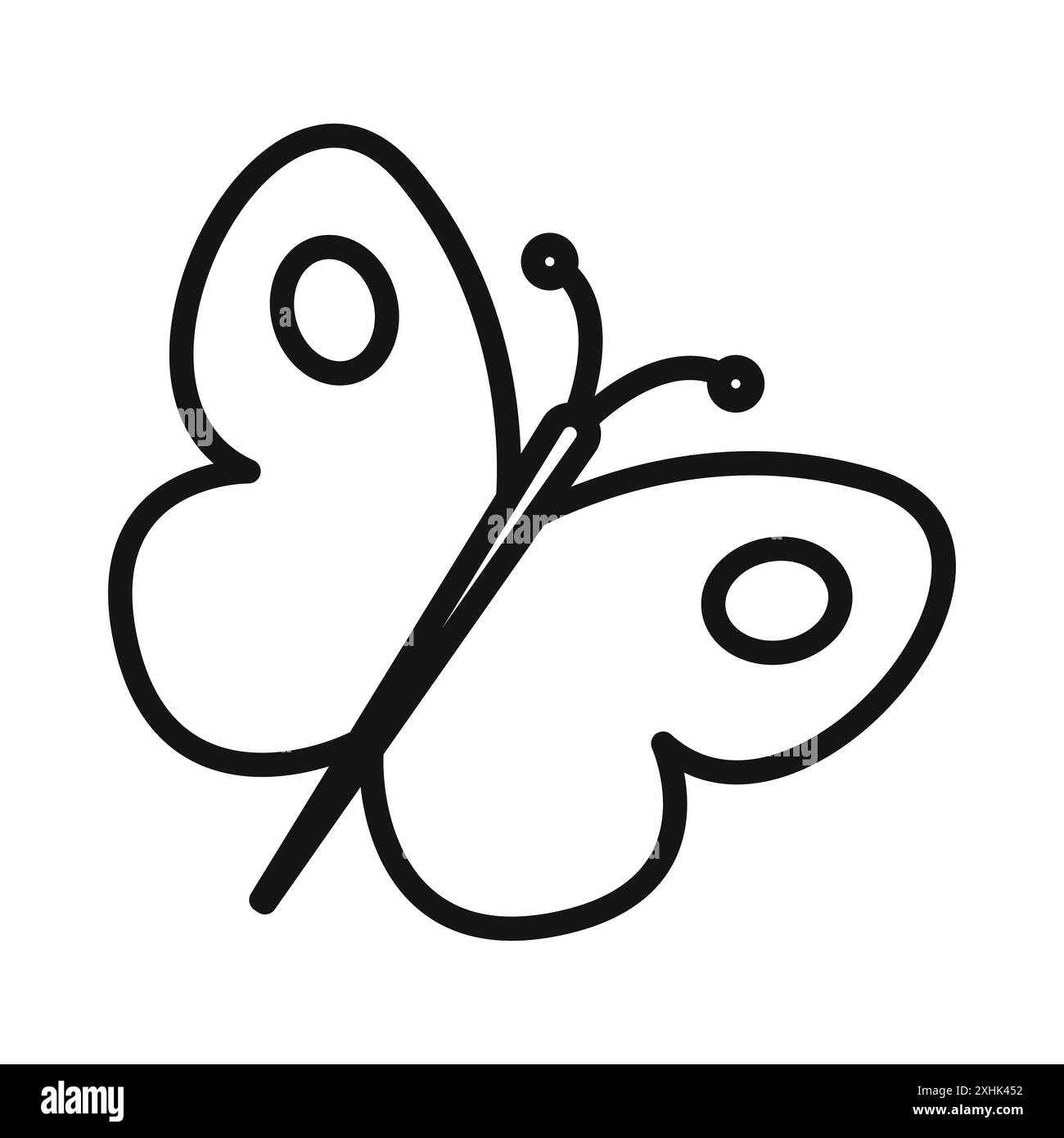 Butterfly icon Black line art vector in black and white outline set ...