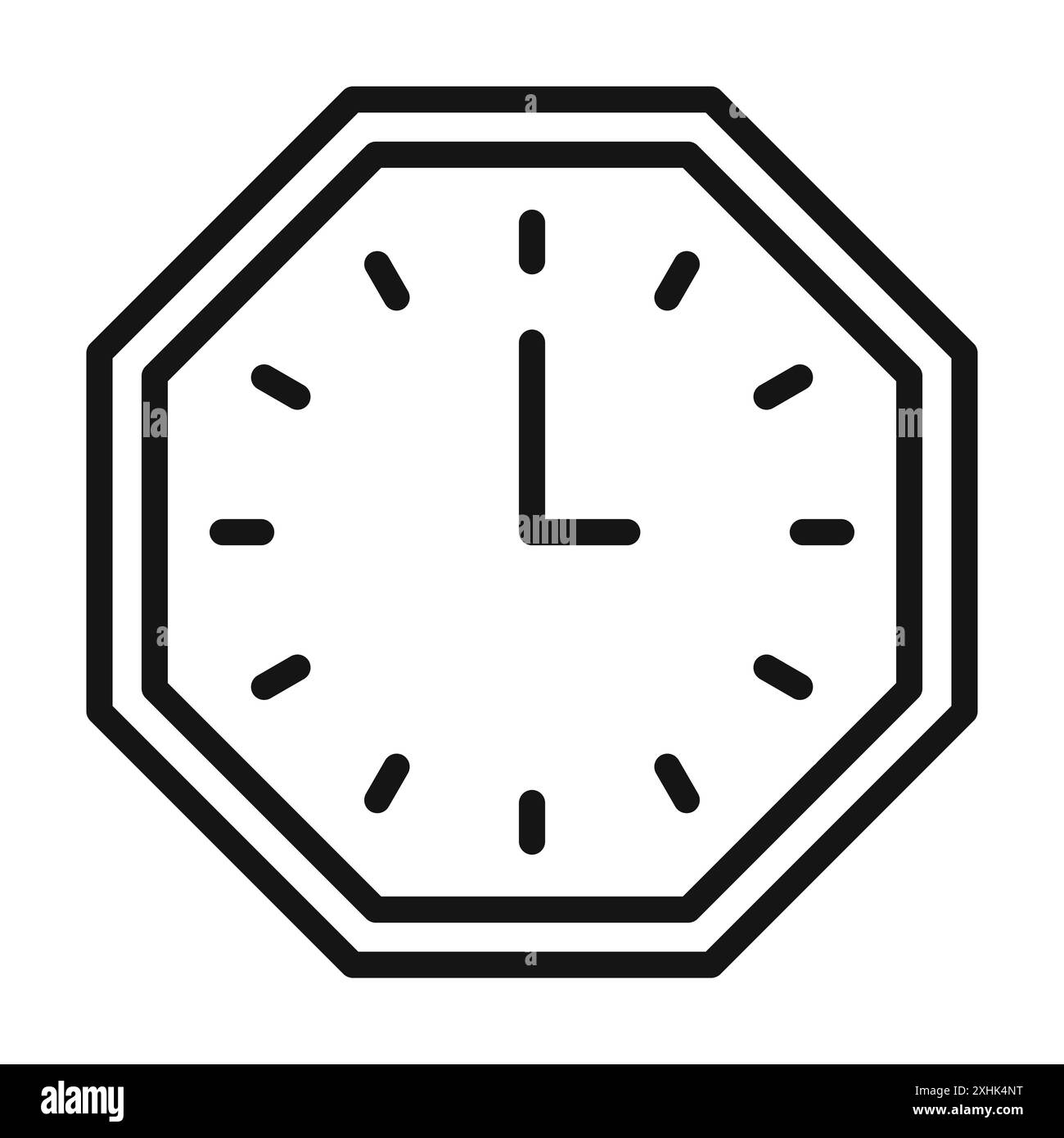 Clock icon Black line art vector in black and white outline set ...