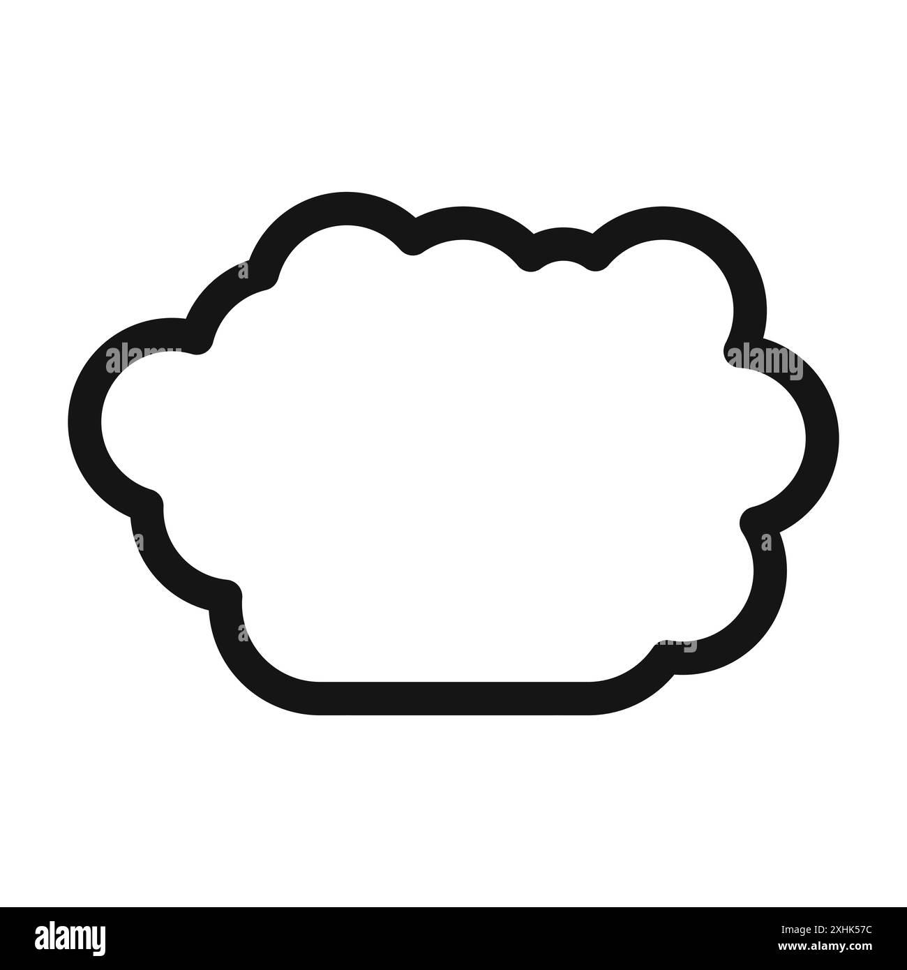 Cloud icon Black line art vector in black and white outline set ...