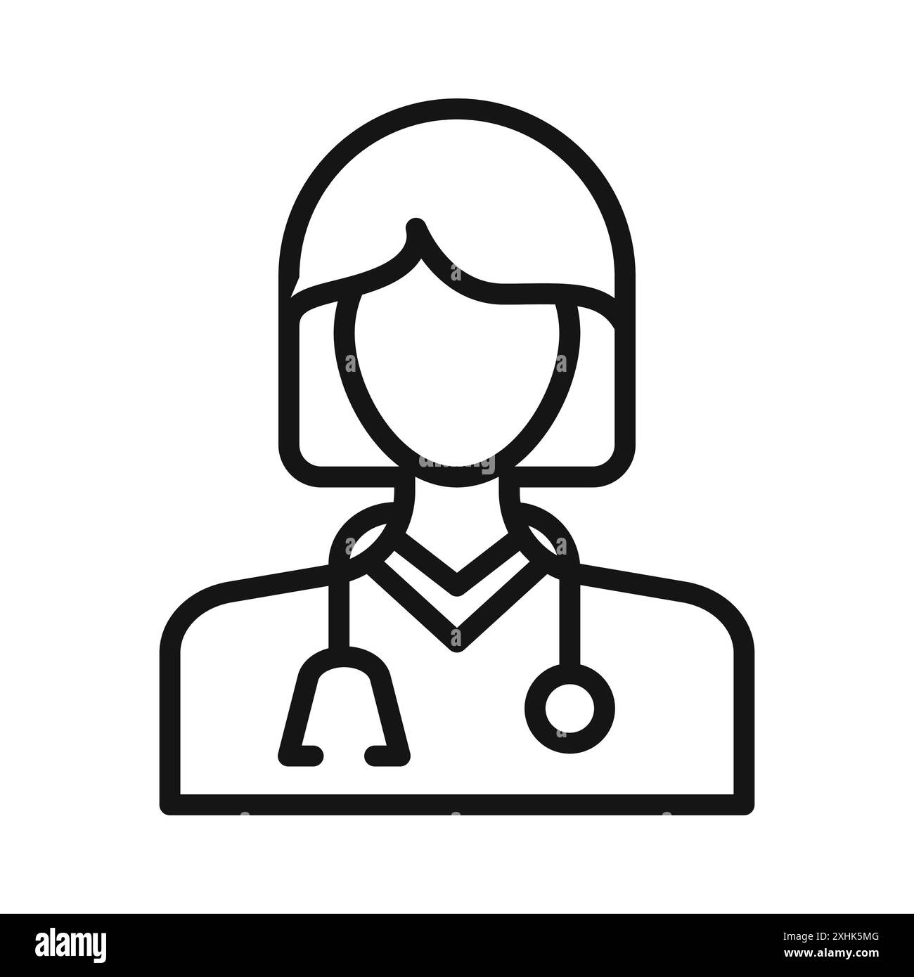 Doctor icon Black line art vector in black and white outline set ...