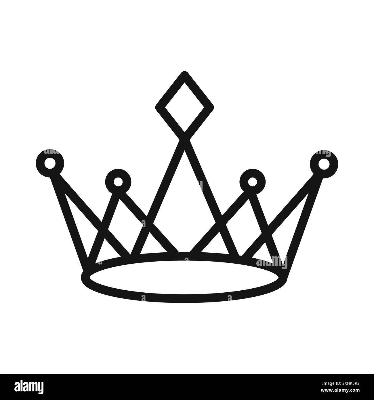 Crown icon Black line art vector in black and white outline set ...