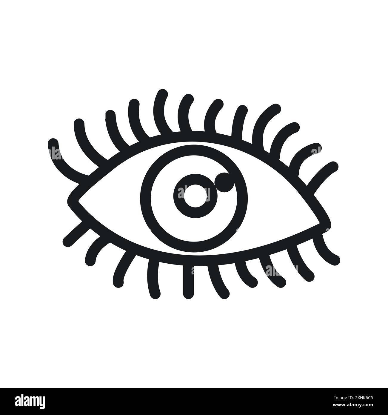 Eye icon Black line art vector in black and white outline set ...