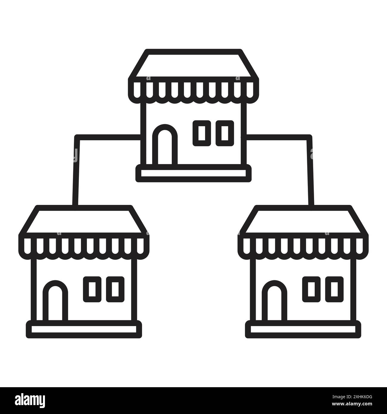 Franchise icon Black line art vector in black and white outline set ...