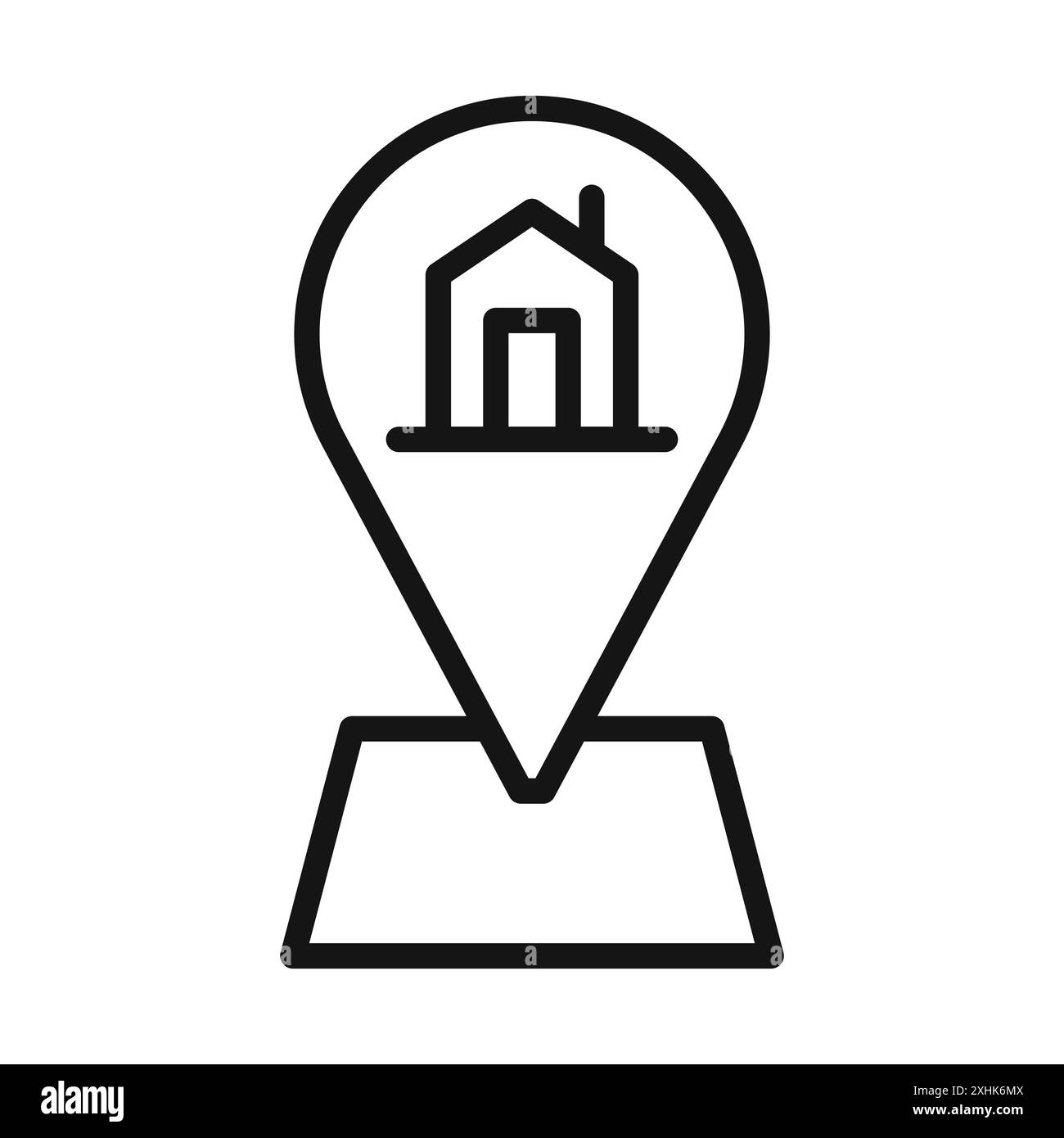 Home location icon Black line art vector in black and white outline set ...