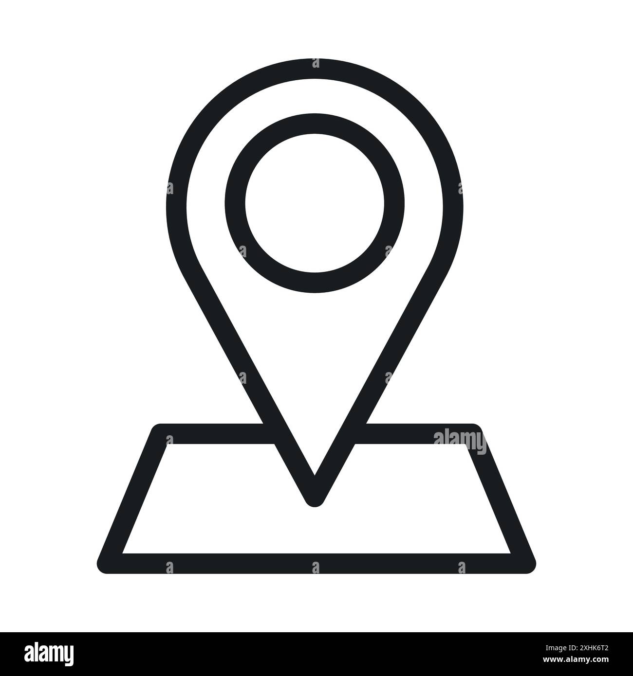 Marker icon Black line art vector in black and white outline set ...