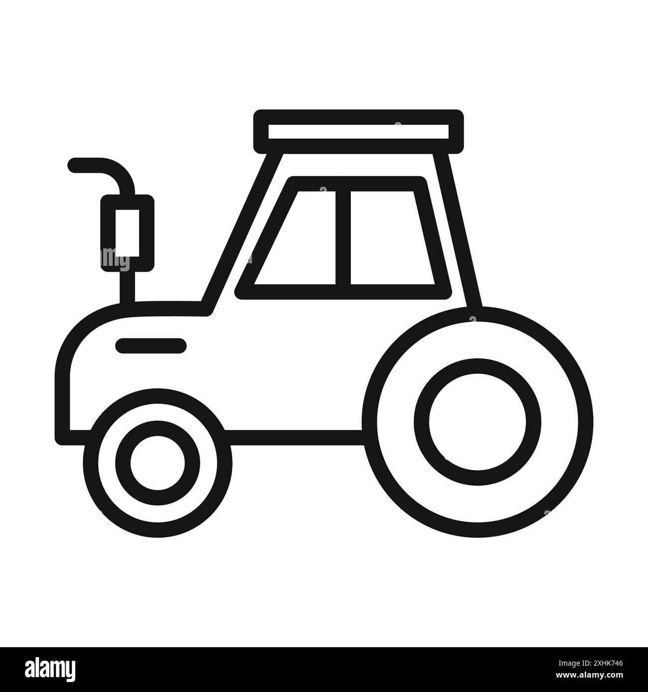 Tractor icon Black line art vector in black and white outline set ...