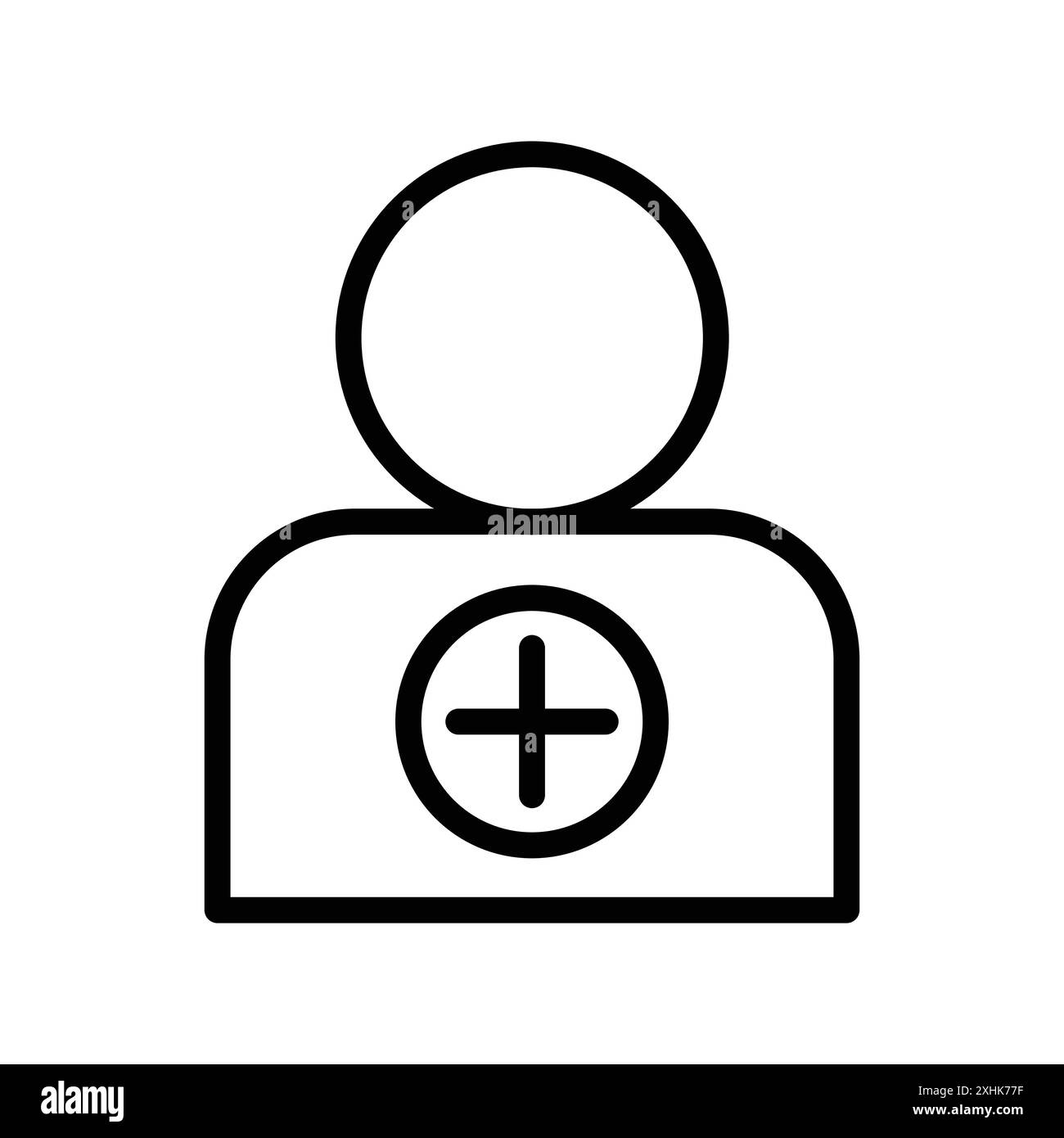 User add icon Black line art vector in black and white outline set ...