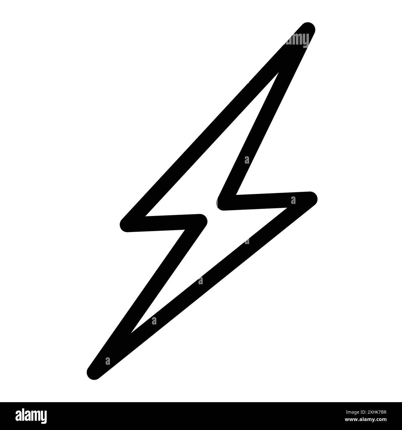 Thunder bolt icon Black line art vector in black and white outline set ...