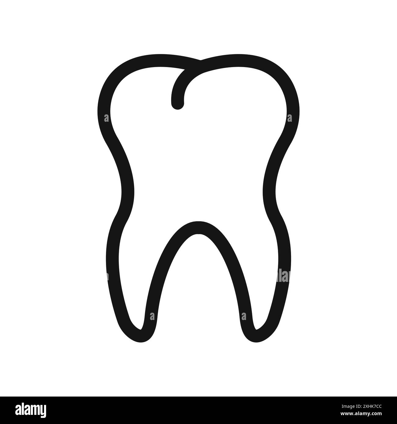 Tooth icon Black line art vector in black and white outline set ...
