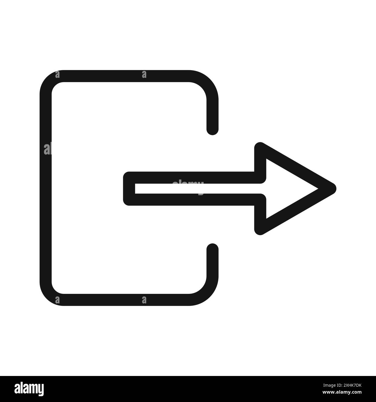 Sign out icon Black line art vector in black and white outline set ...