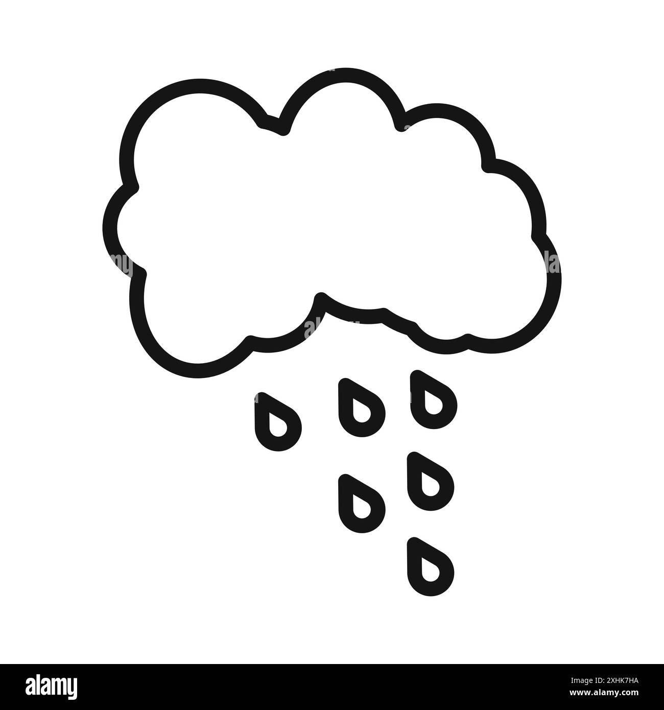 Rain icon Black line art vector in black and white outline set ...