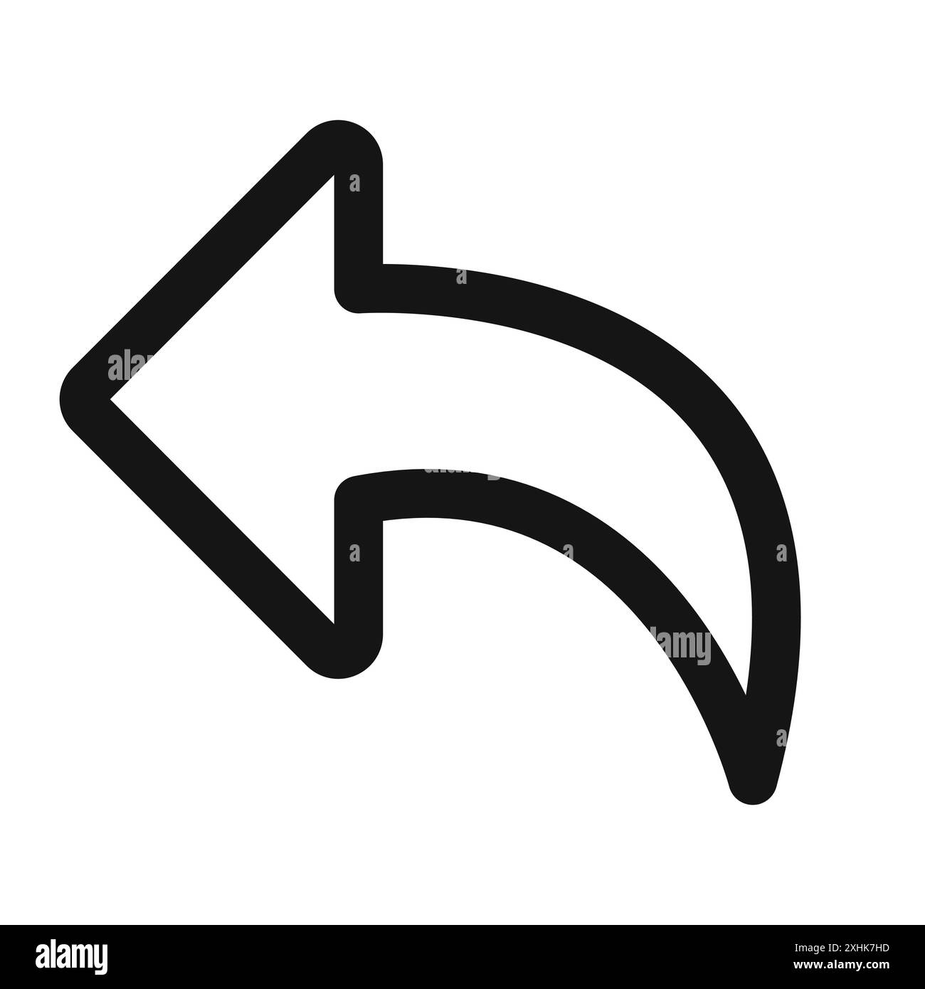 Undo icon Black line art vector in black and white outline set ...