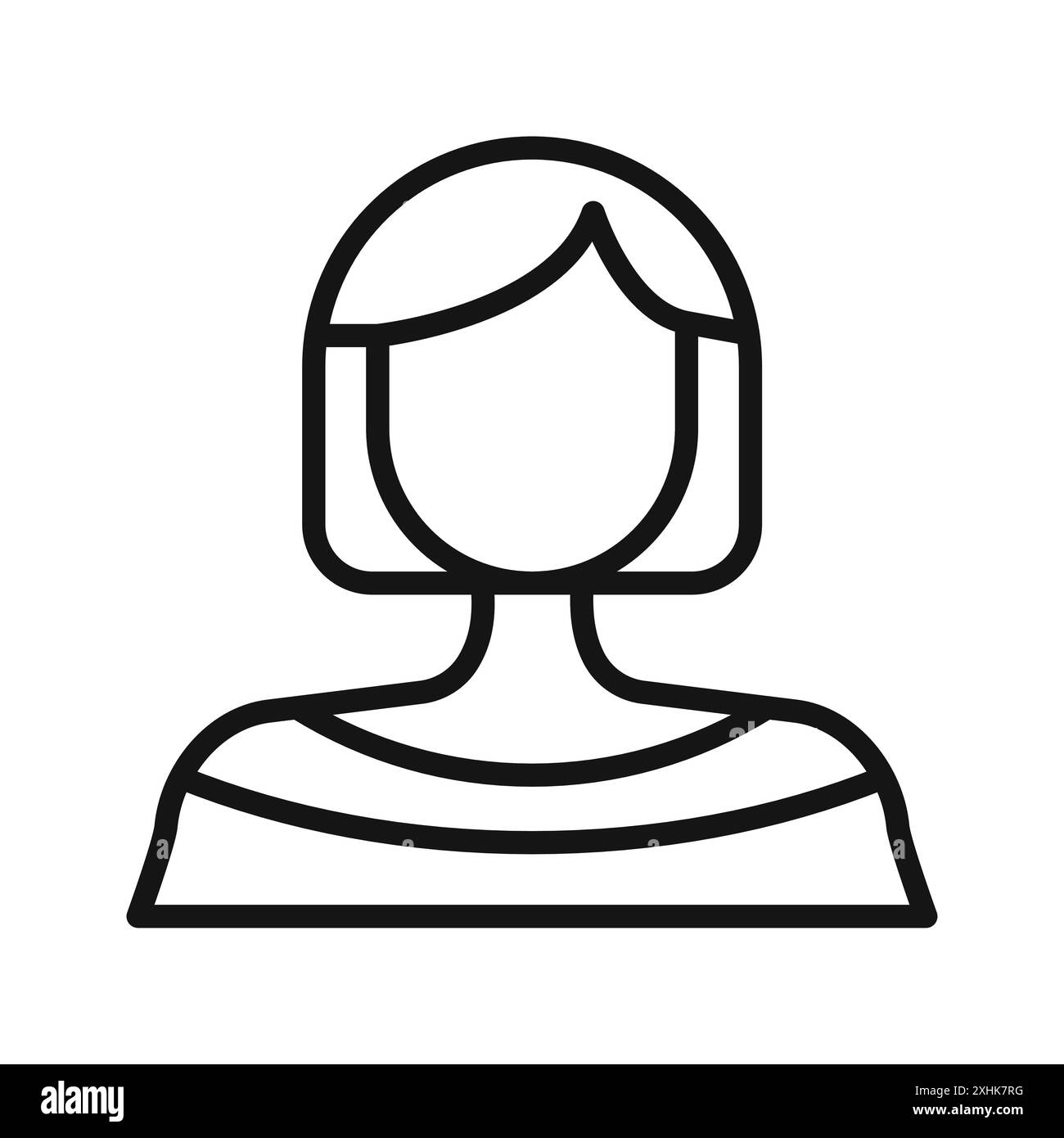 Woman icon Black line art vector in black and white outline set ...