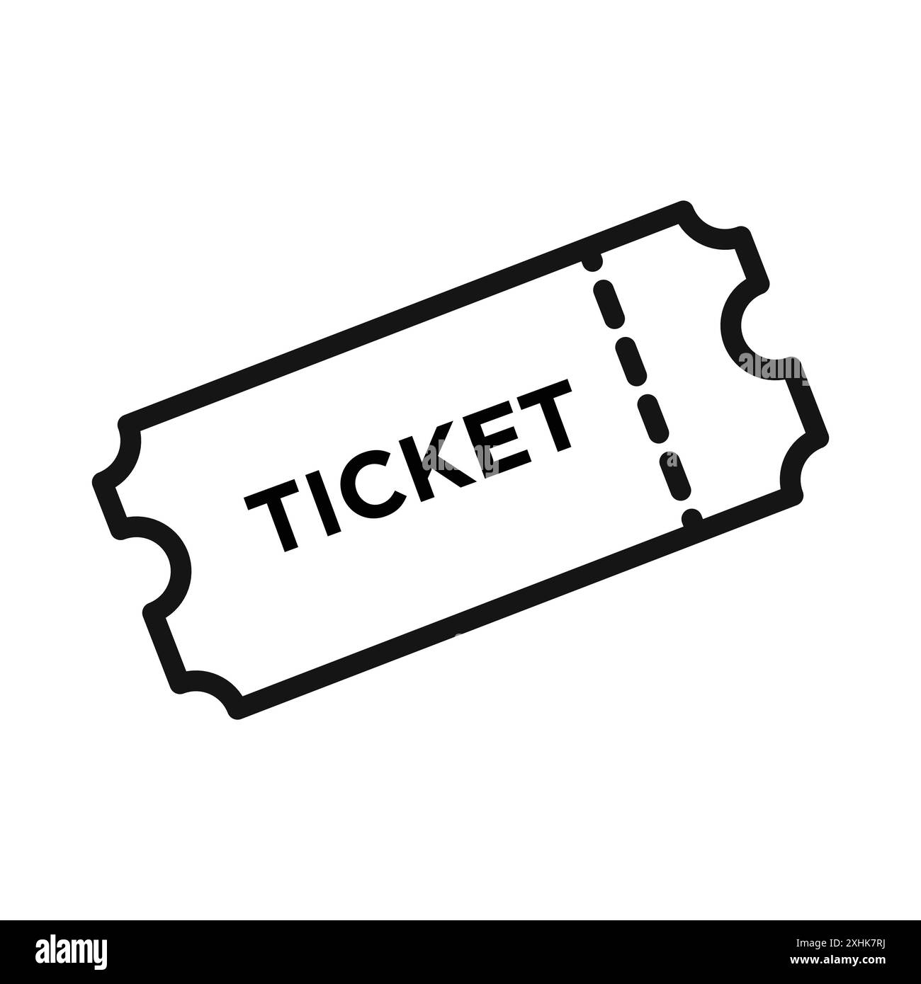 Ticket icon Black line art vector in black and white outline set ...