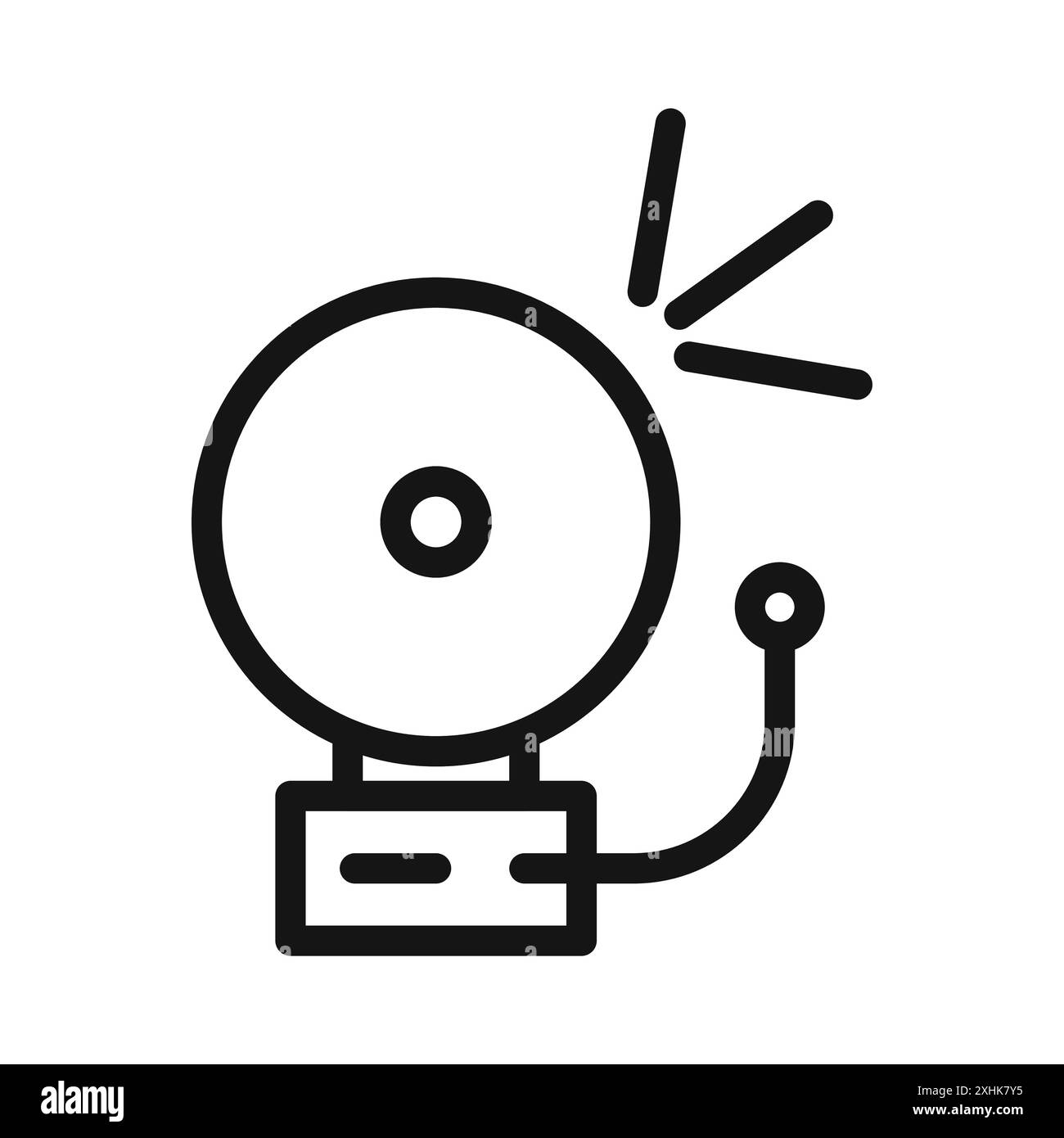 School bell icon Black line art vector in black and white outline set ...