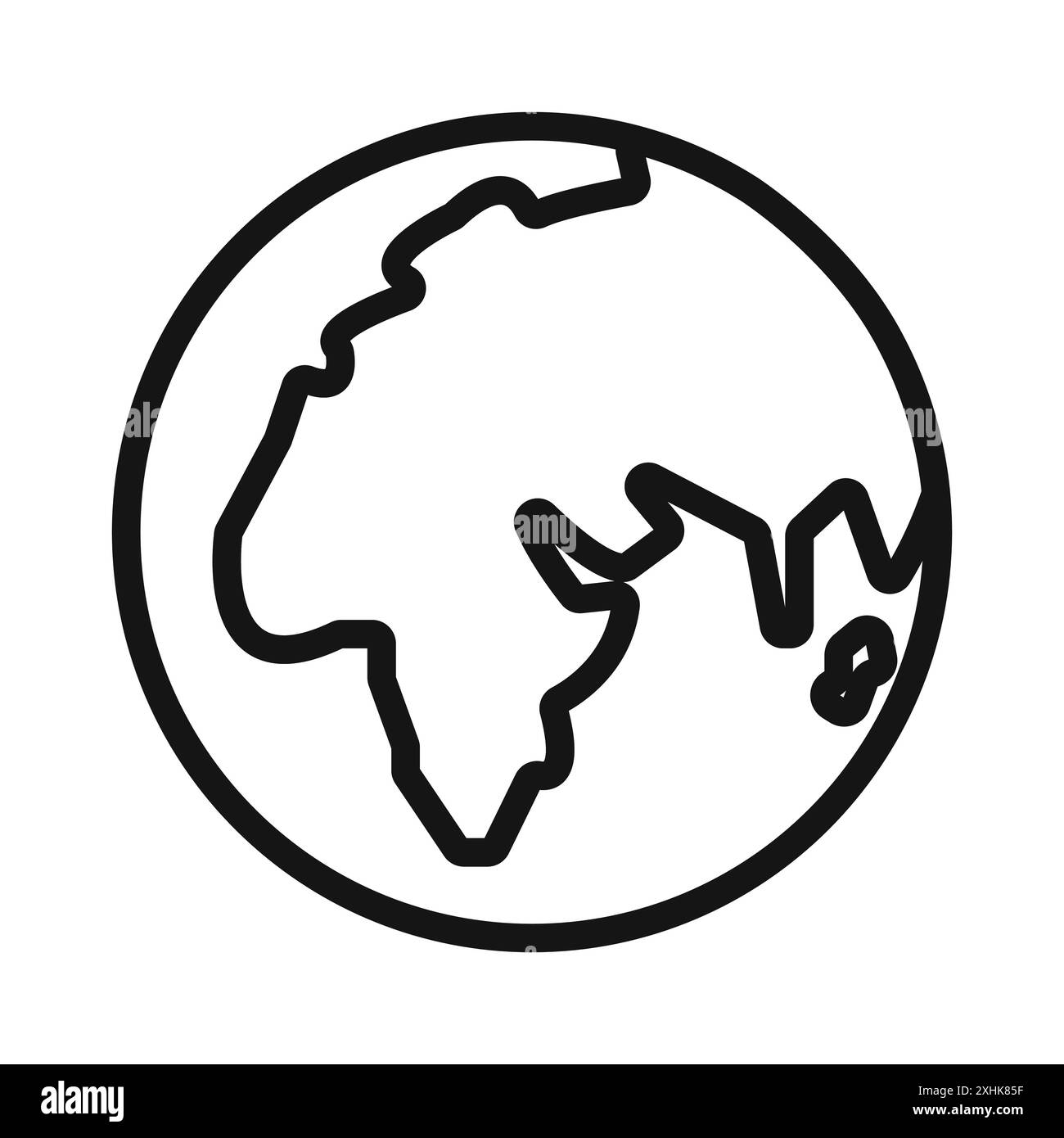World icon Black line art vector in black and white outline set ...