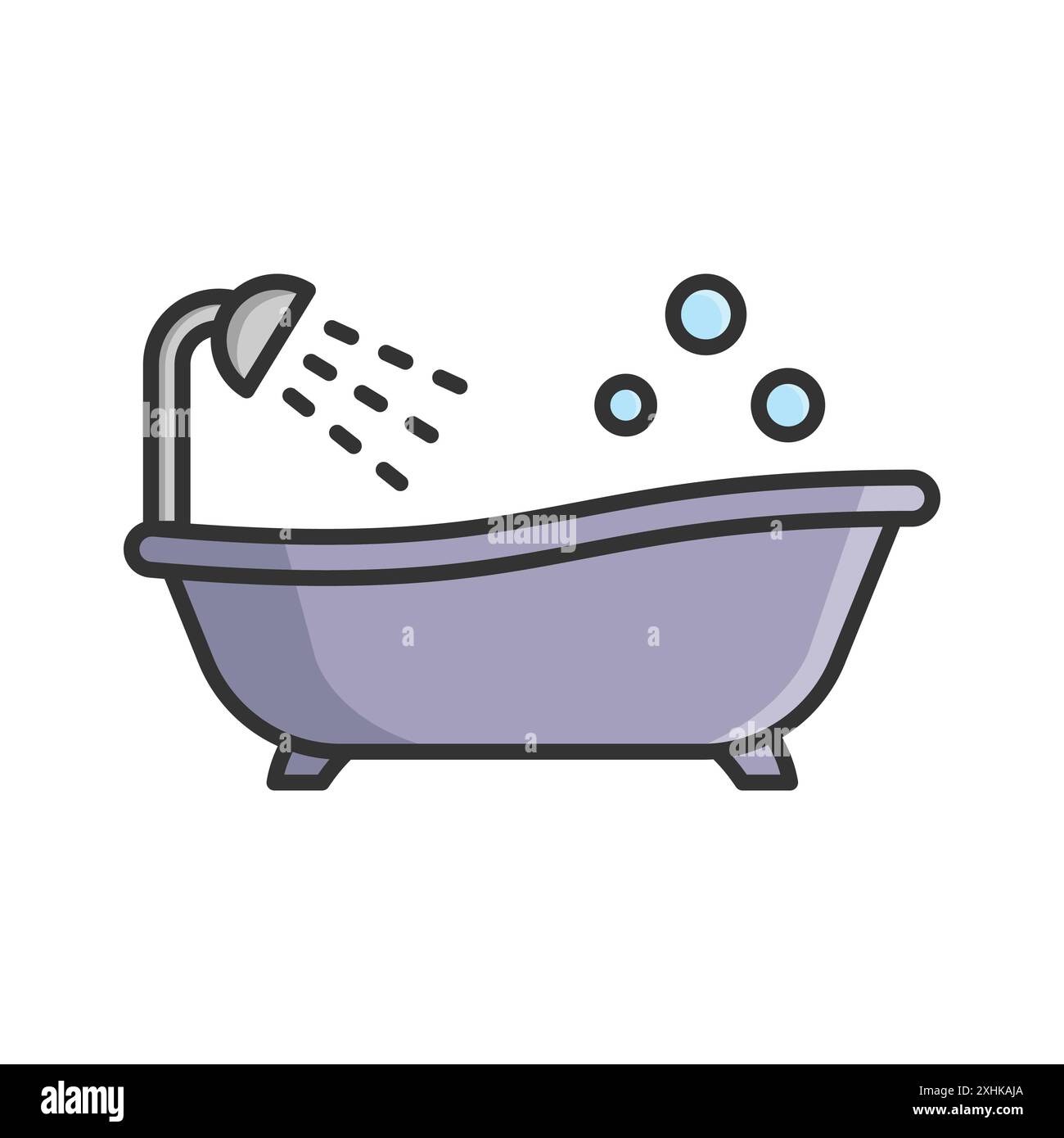 bathtub icon vector design template in white background Stock Vector