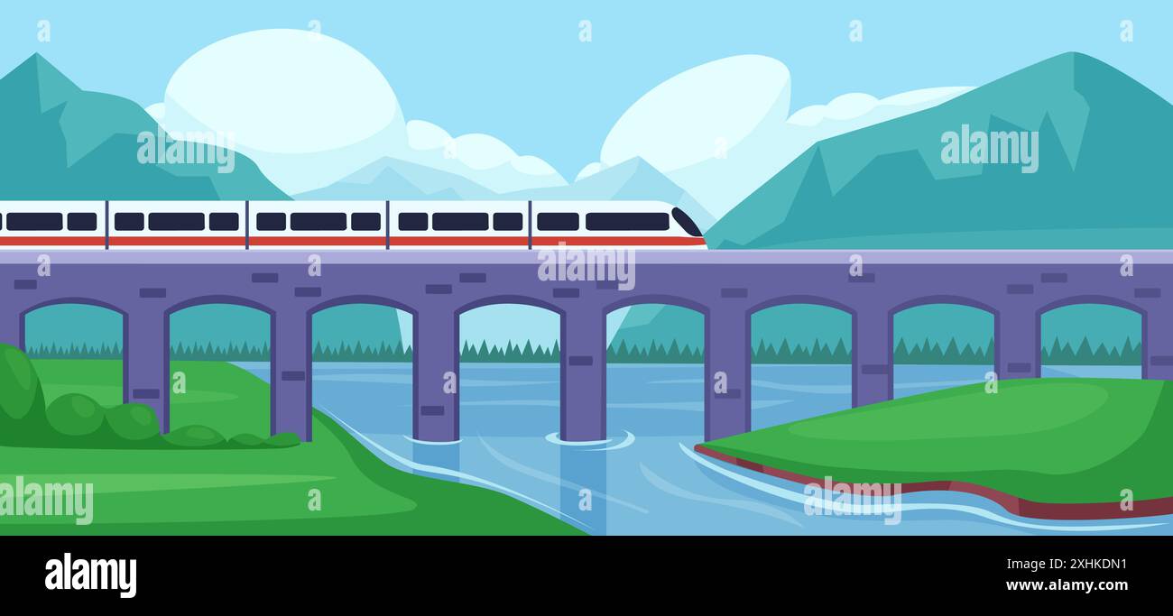 Viaduct in forest railway Stock Vector Images - Alamy