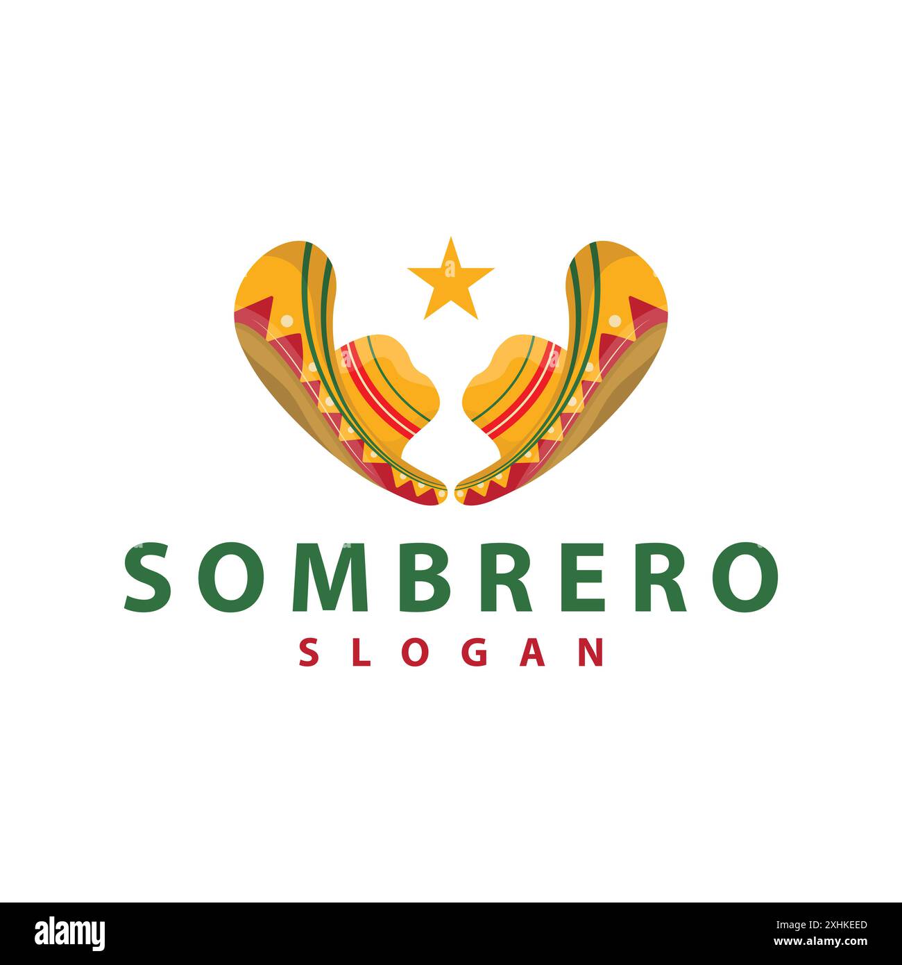 Sombrero hat logo simple mexican festival hat design template illustration Stock Vector