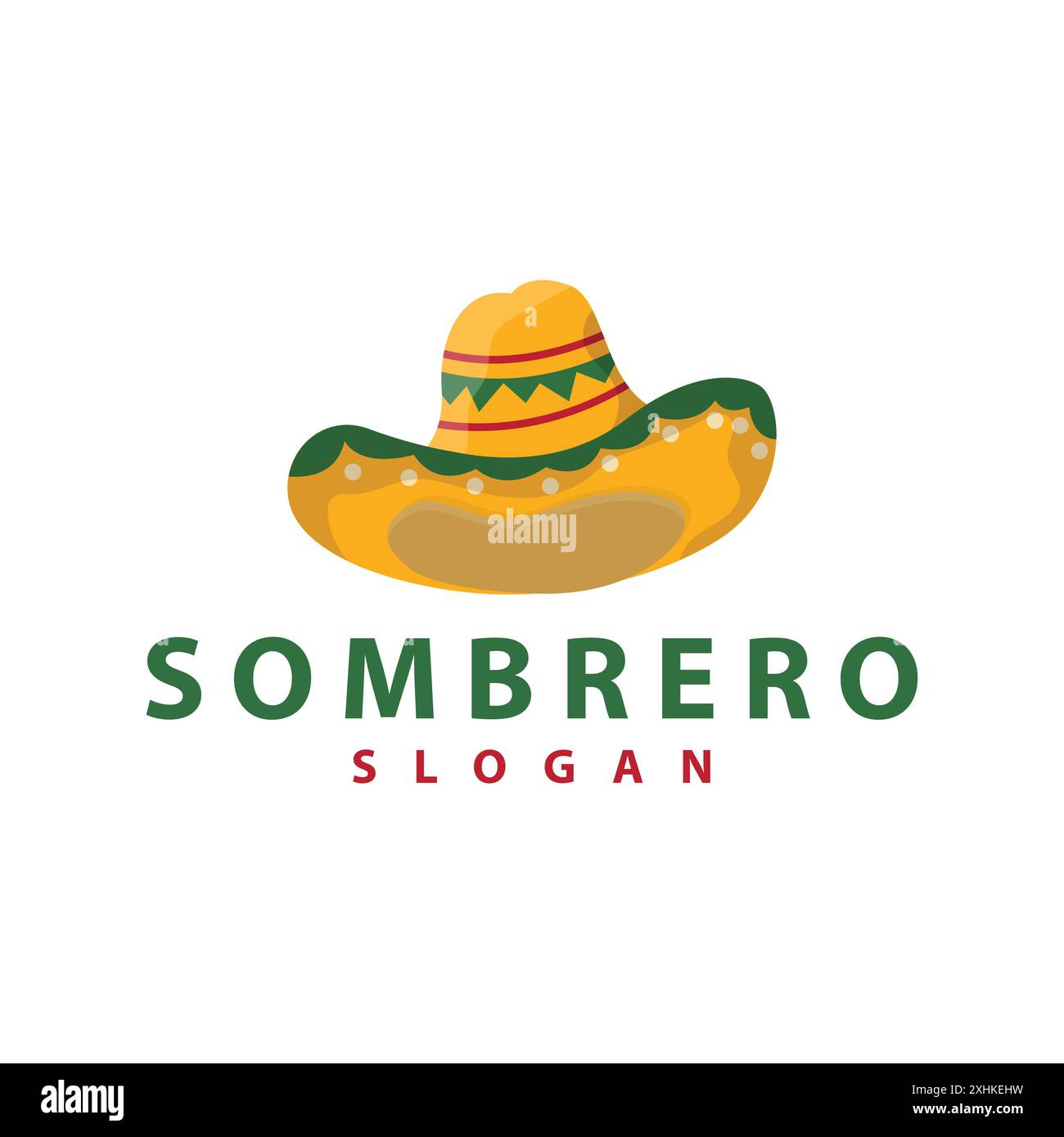 Sombrero hat logo simple mexican festival hat design template illustration Stock Vector