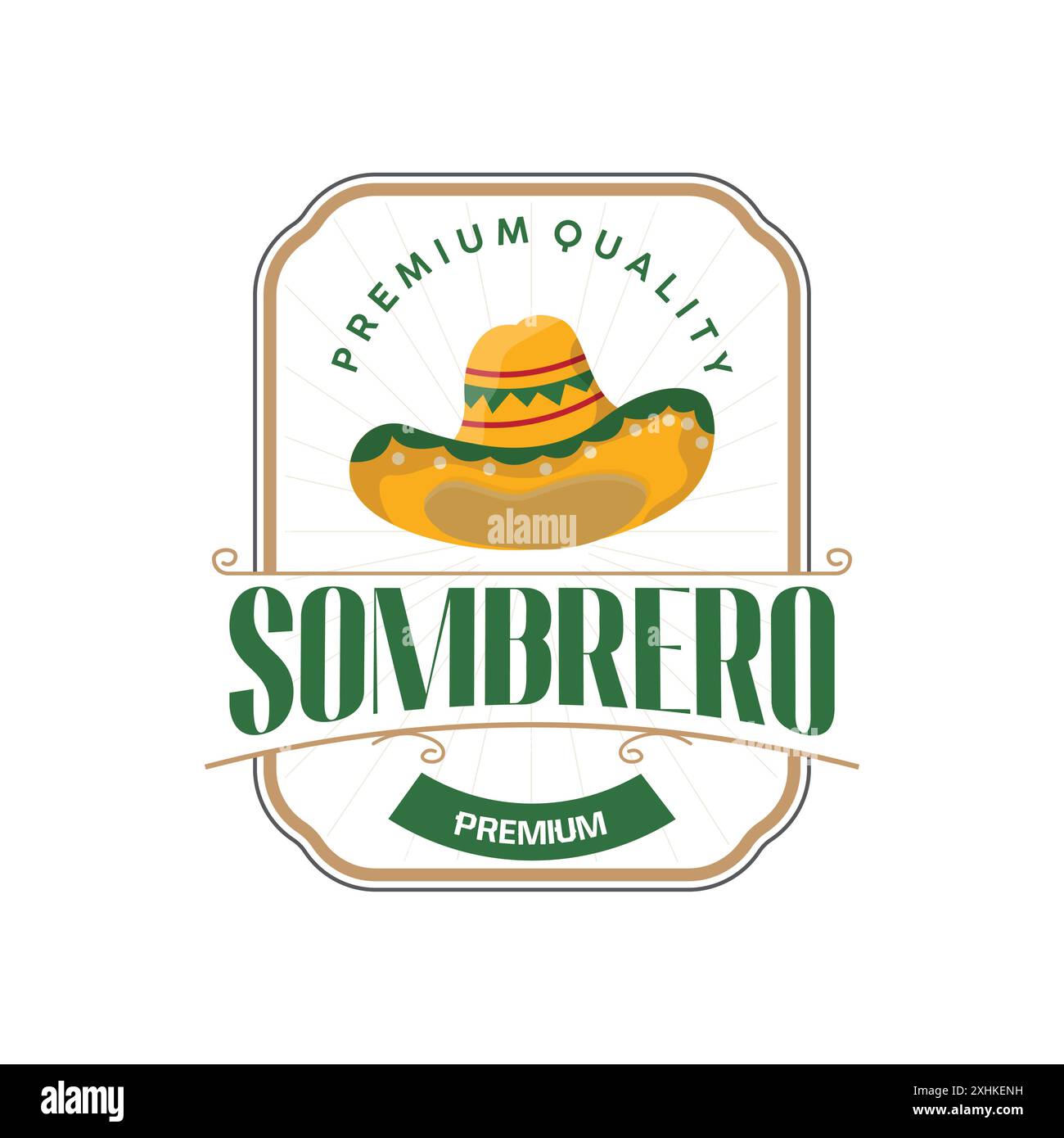 Sombrero hat logo simple mexican festival hat design template illustration Stock Vector