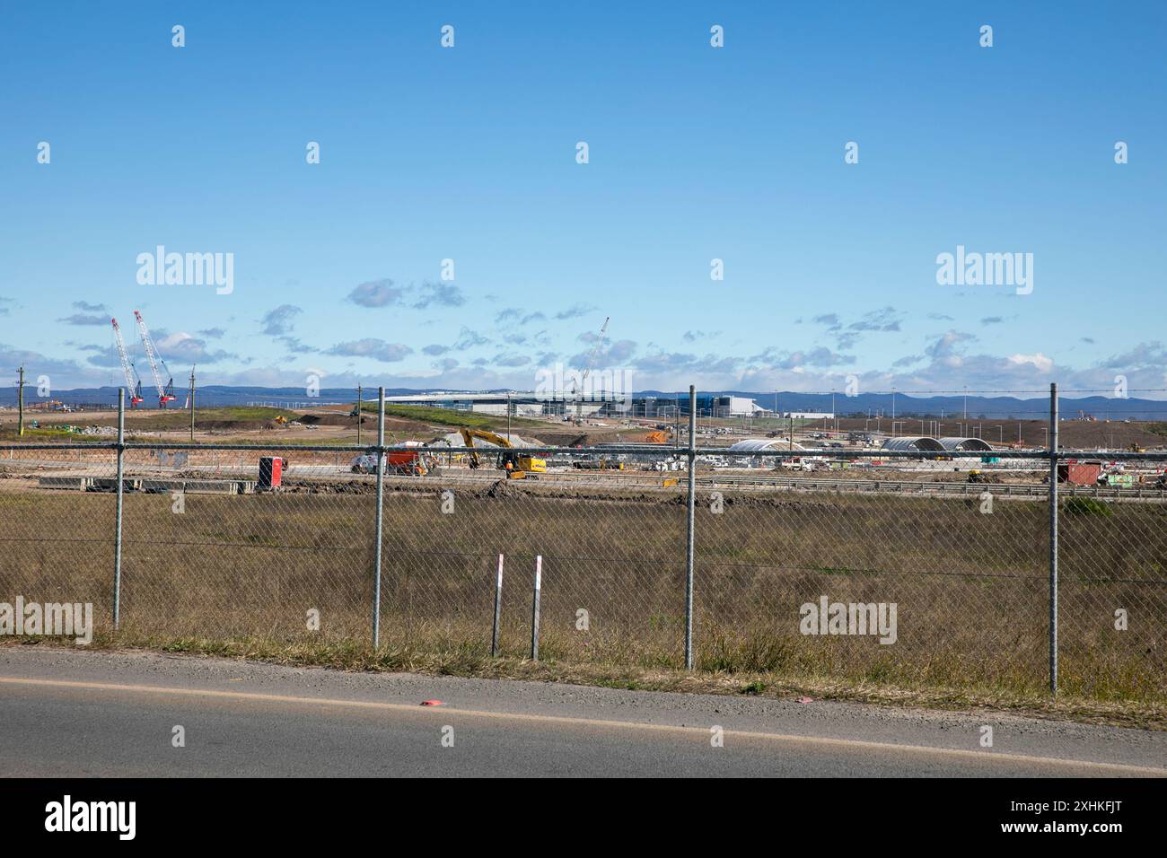 Western Sydney International Airport ( Nancy-Bird Walton) being constructed in Bringelly, terminal building under construction, Western Sydney,Austral Stock Photo