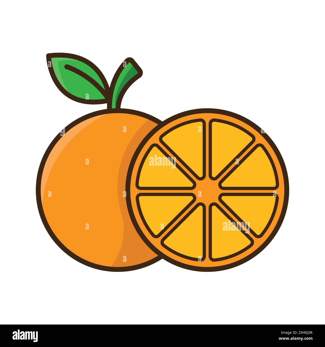 orange fruit icon vector design template in white background Stock Vector