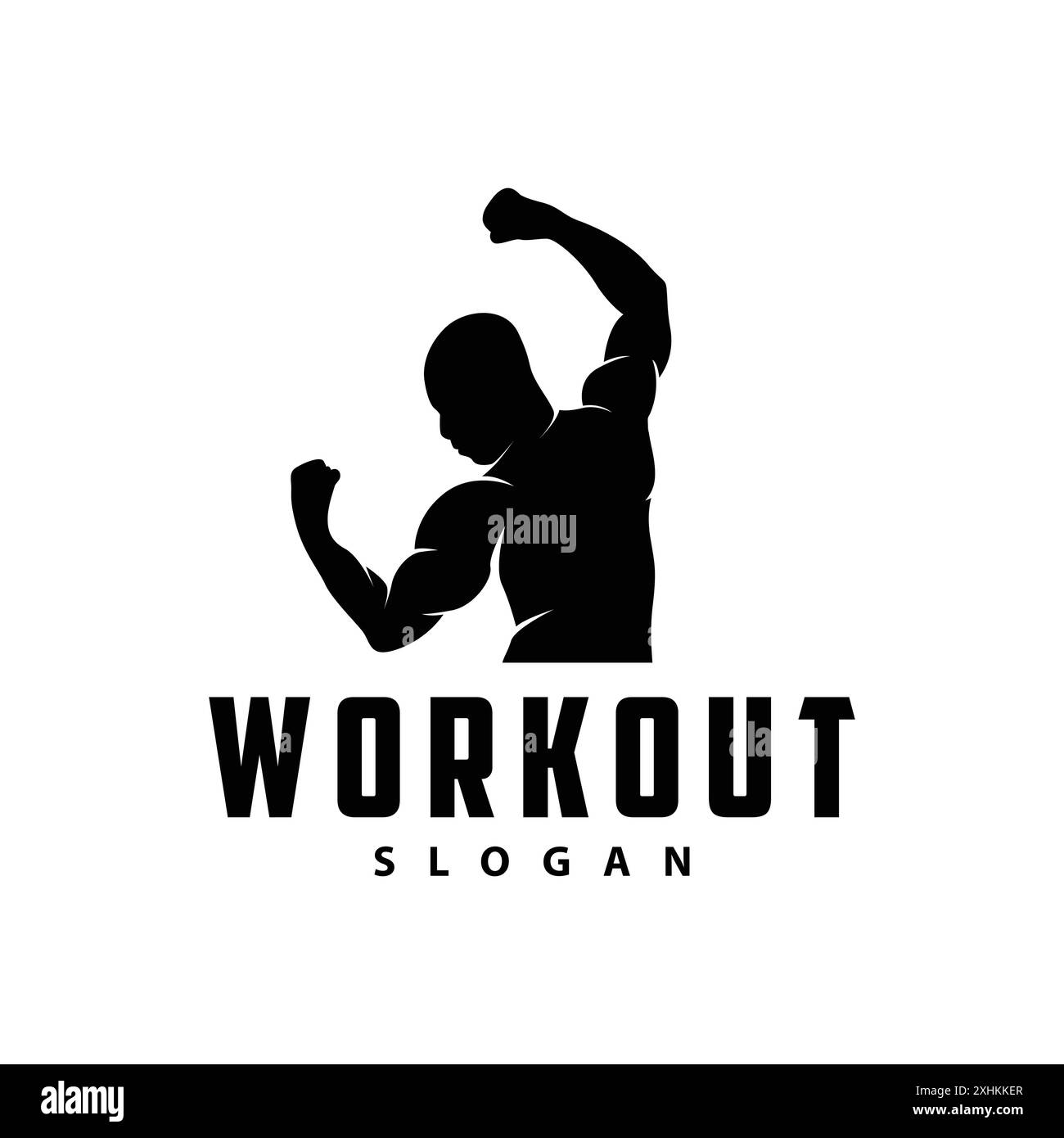 Gym logo design vintage retro human silhouette sport fitness