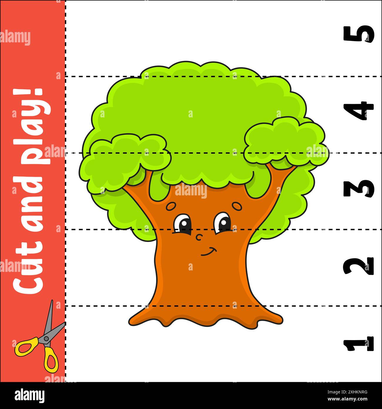 Learning numbers 1-5. Cut and play. Education worksheet. Game for kids ...