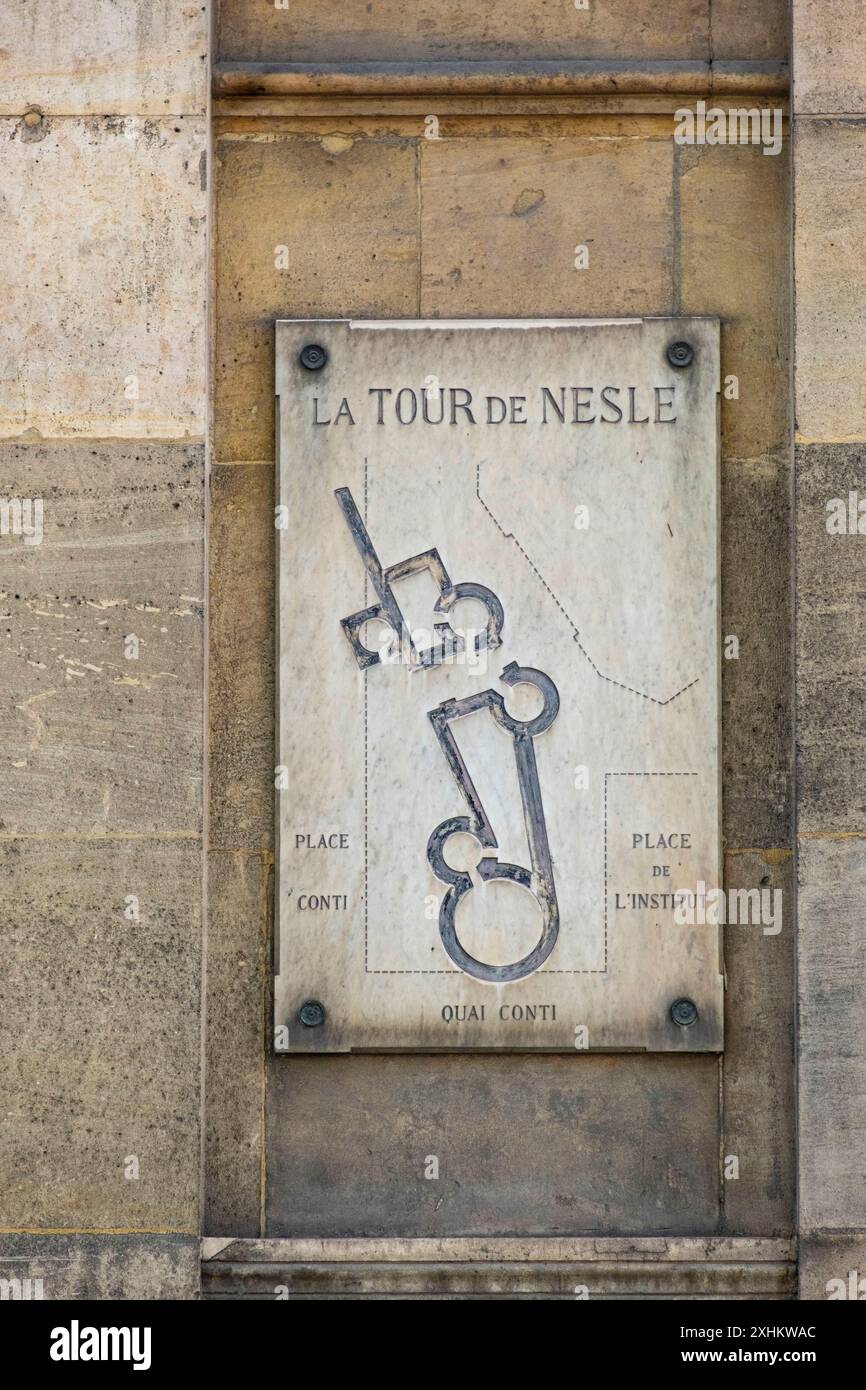 France, Paris, location of the Tour de Nesle, vestige of the enclosure ...