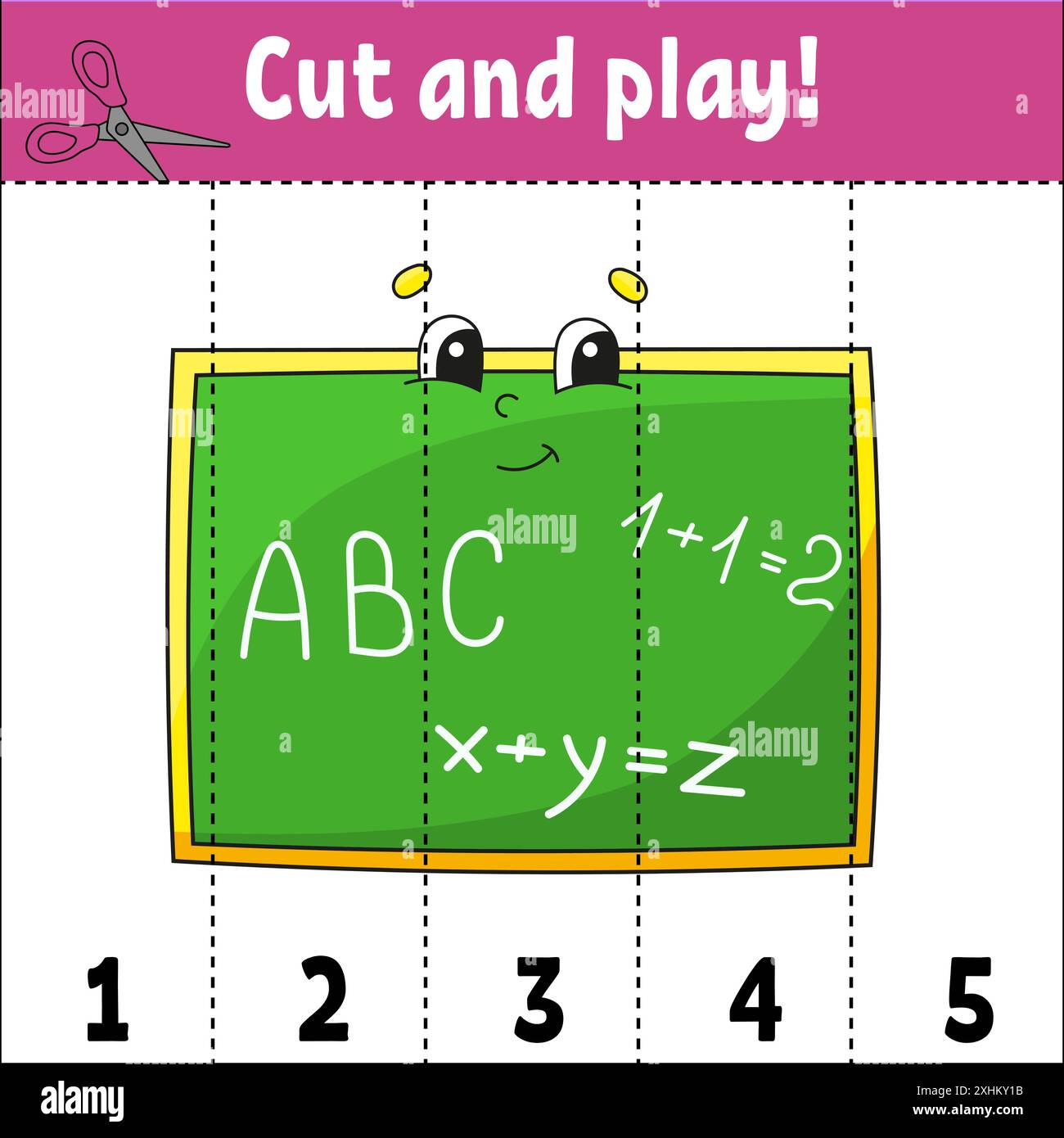 Learning numbers 1-5. Cut and play. Education worksheet. Game for kids ...