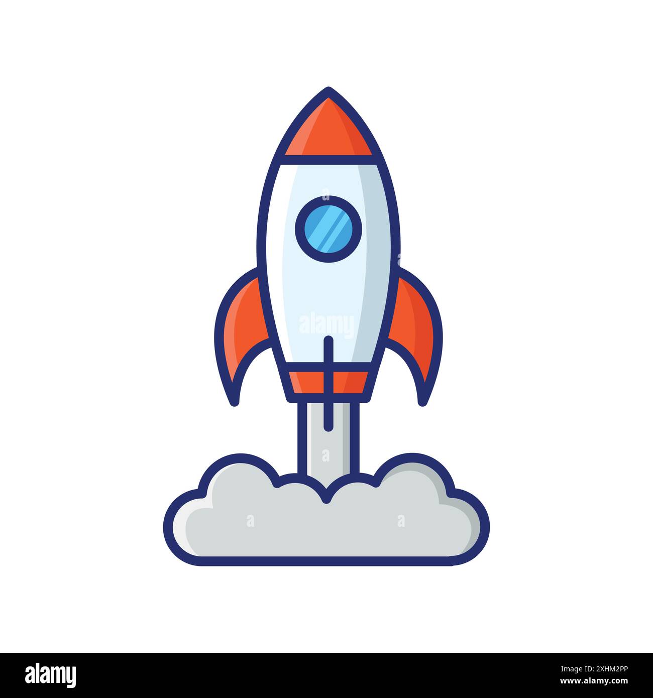rocket icon vector design template in white background Stock Vector