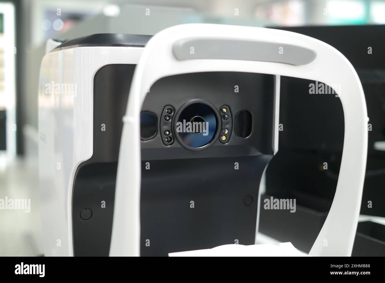 Optometry equipment for measuring intraocular pressure, etc Stock Photo ...