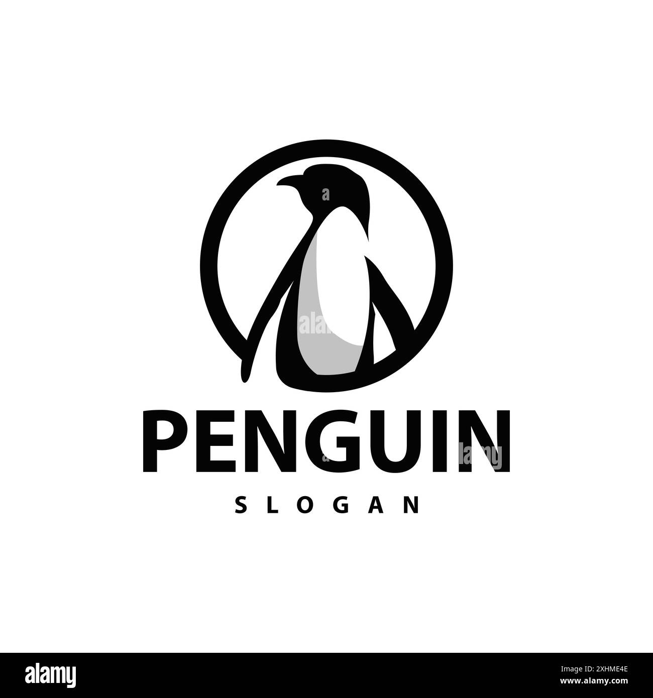 Abstract penguin logo product badge flat vector abstract template polar