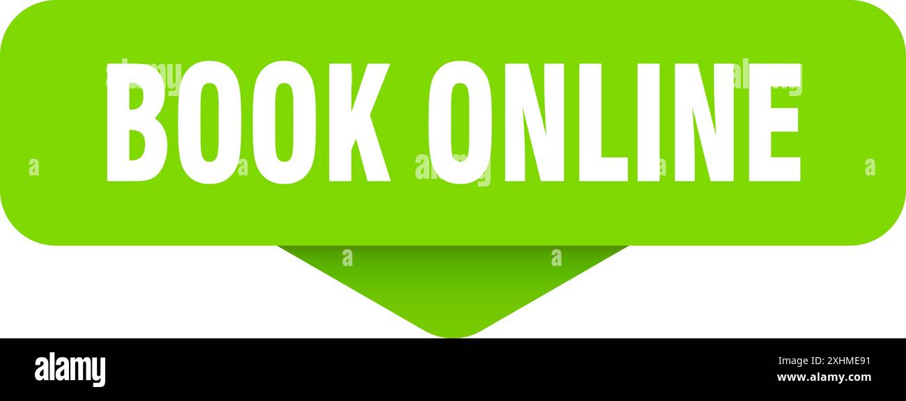 book online sticker. book online sign on transparent background. rectangular button Stock Vector