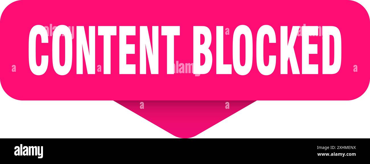 content blocked sticker. content blocked sign on transparent background. rectangular button Stock Vector