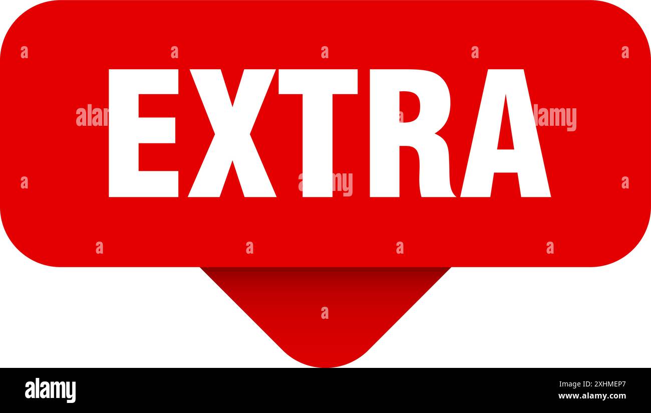 Extra sticker extra sign on transparent background rectangular button
