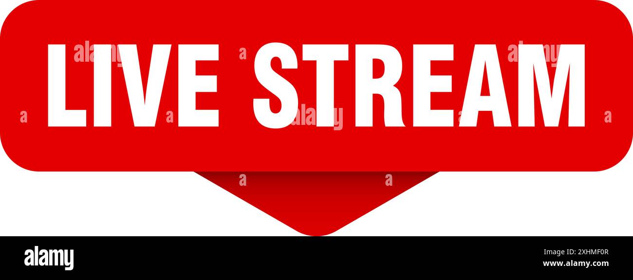 live stream sticker. live stream sign on transparent background. rectangular button Stock Vector